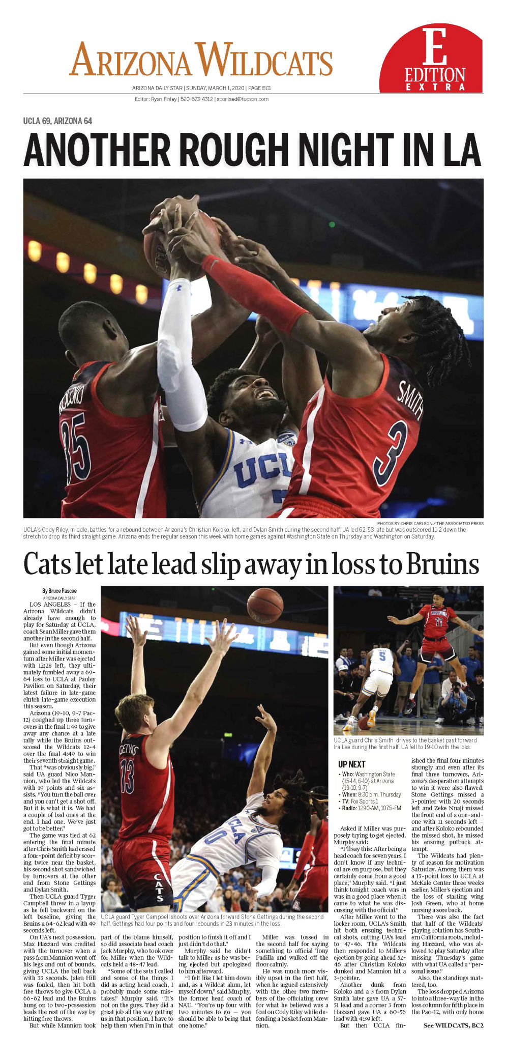 University of Arizona basketball covers, 2020, UCLA 2